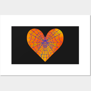 Spider Web Heart V37 Posters and Art